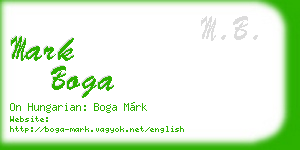mark boga business card
